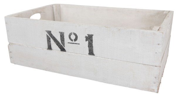 Weiße alte Holzkiste Number in verschiedenen Grössen Vintage Upcycling DIY