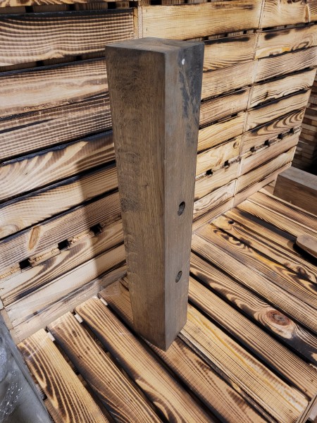 Holzbohle Eiche dunkel gebeizt (gebraucht massiv) mit Gebrauchspuren 59x9x9cm