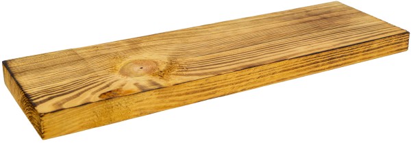 neue Holzplanke klein geflammt 40cm x 14,5cm Holzstärke 2cm aus Nadelholz